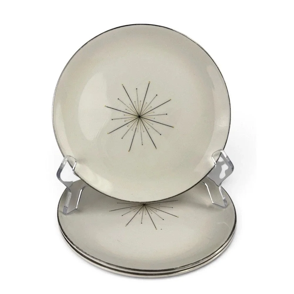 Homer Laughlin Modern Star Atomic MCM Bread Butter Plate SET OF 3 | 6 3/4